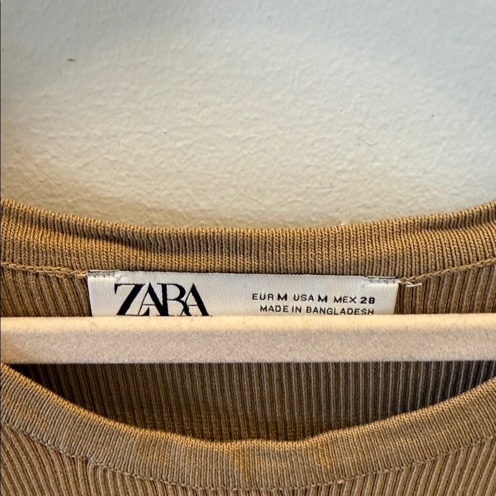 Zara Tan Ribbed Tank Top - Picture 3 of 4